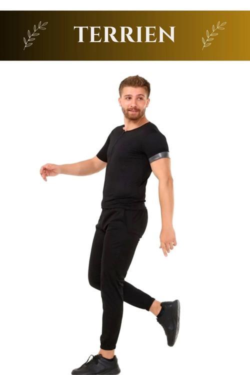 Premium Seri Terleme Hızlandırıcı Rahat Şık Destekleyici Kısa Kol Termal Sauna Eşofman Takım