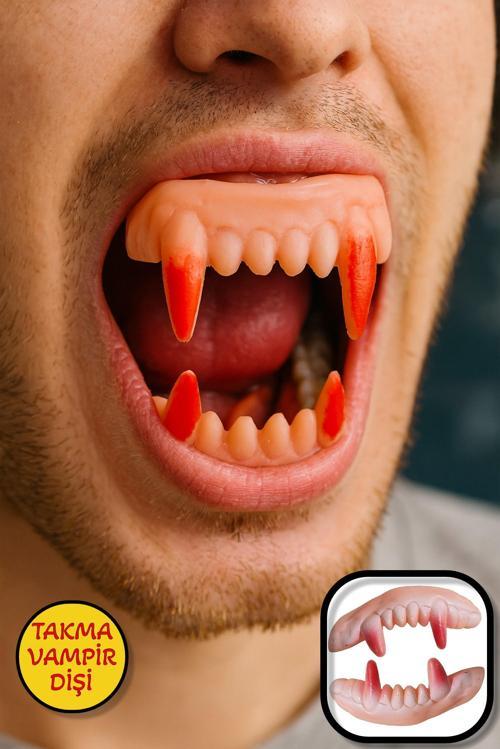 Cadılar Bayramı Halloween Vampir Takma Diş Cosplay Parti Kostüm Aksesuarı 1 Adet