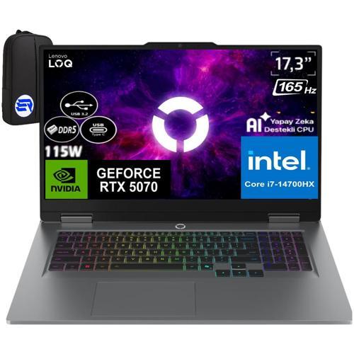 Loq 17IRX10 I7-14700HX 24GB Ram 512GB SSD RTX5070 8gb (115W) 17,3" Fhd 165Hz WIN11 Pro 83JH006HTREP3 + Elektropas