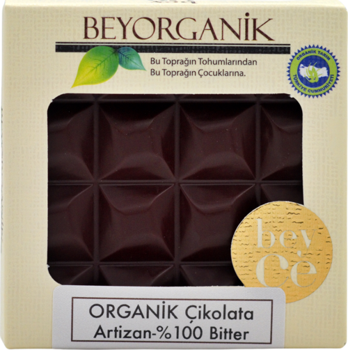 Organik Çikolata Artizan%100 Bitter 40gr