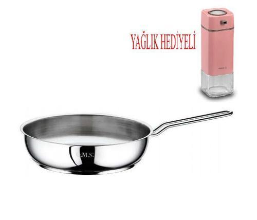 Çelik Tava 22x6 CM ve Cam Yağdanlık