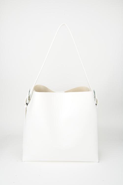  Saygın Beyaz İçi Süet Yumuşak Deri Çıtçıt Ve Fermuarlı İç Bölme Büyük Boy Shopper Çanta 