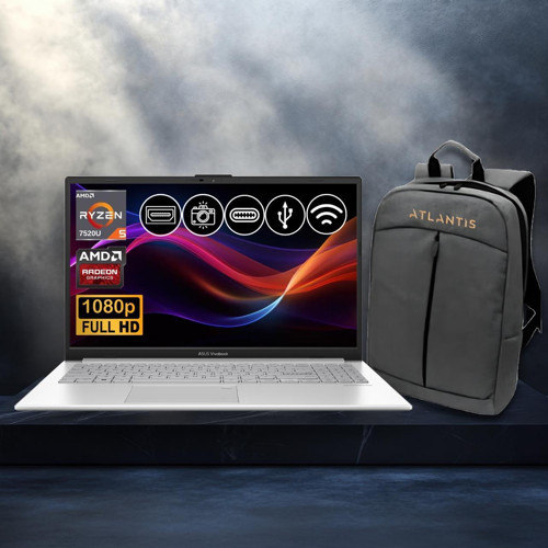Vivobook Go 15 Ryzen5-7520U 8GB 1TB Nvme SSD E1504FA-BQ1741 Atl10 15.6" FreeDos Notebook+Çanta