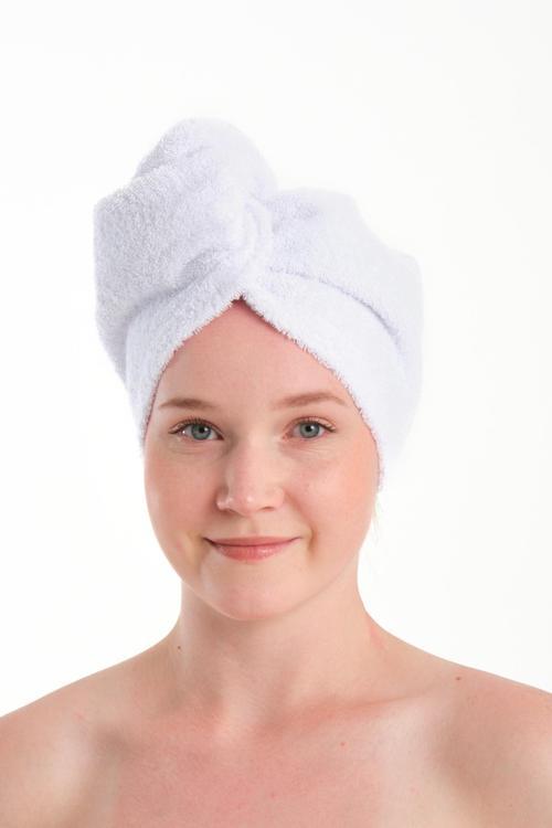 %100 Pamuk Beyaz Havlu Bone Saç Kurutma Bonesi Kafa Havlusu Duş Banyo Bonesi Islak Saç Kurulama Bone