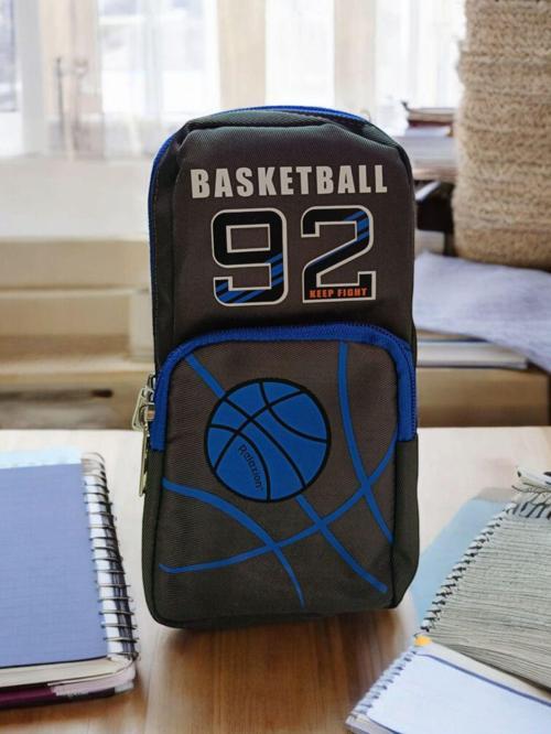 Üç Gözlü Greyhound Basketball Mavi Gri Kalem Çantası/Kalemlik (160)