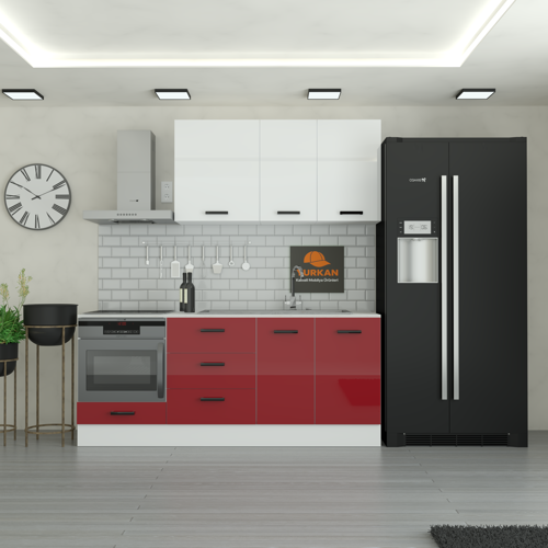205 cm Mutfak DolabıMDF Kapak Tezgah Dahil YRKN205 101
