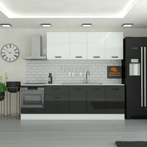 255 cm Mutfak DolabıMDF Kapak Tezgah Dahil YRKN255 99