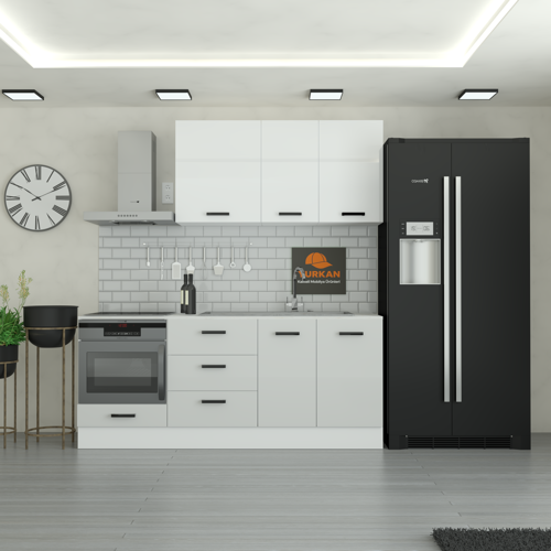 210 cm Mutfak DolabıMDF Kapak Tezgah Dahil YRKN210 100