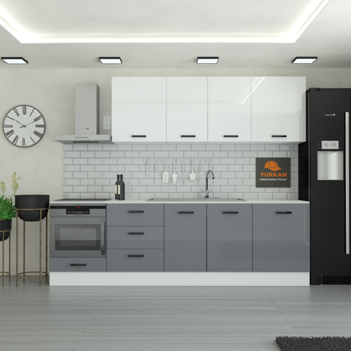 280 cm Mutfak DolabıMDF Kapak Tezgah Dahil YRKN280 98