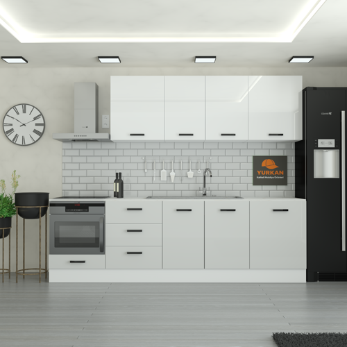 280 cm Mutfak DolabıMDF Kapak Tezgah Dahil YRKN280 100