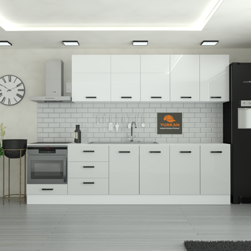 295 cm Mutfak DolabıMDF Kapak Tezgah Dahil YRKN295 100