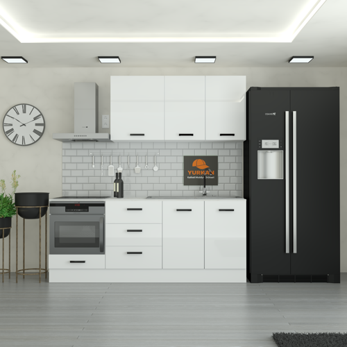 220 cm Mutfak DolabıMDF Kapak Tezgah Dahil YRKN220 97