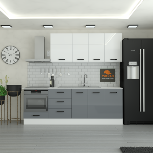 235 cm Mutfak DolabıMDF Kapak Tezgah Dahil YRKN235 98