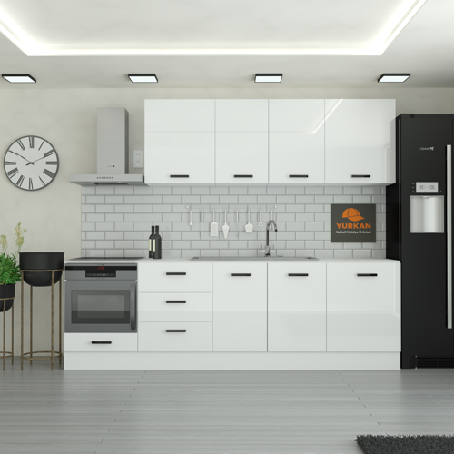 270 cm Mutfak DolabıMDF Kapak Tezgah Dahil YRKN270 97