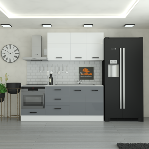 205 cm Mutfak DolabıMDF Kapak Tezgah Dahil YRKN205 98