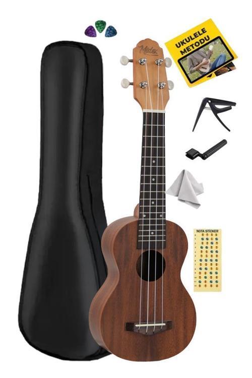 SPA-241 Koa Ağacı Kaliteli Soprano Ukulele Seti