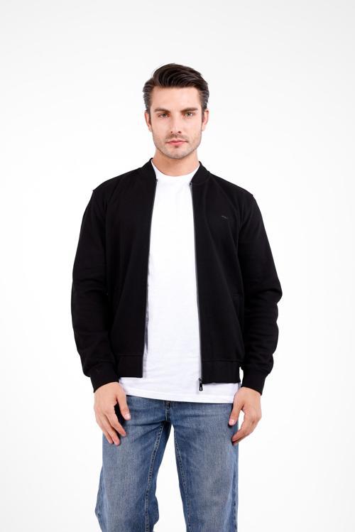 NİVA Fermuarlı Pike Kolej Hırka - Siyah