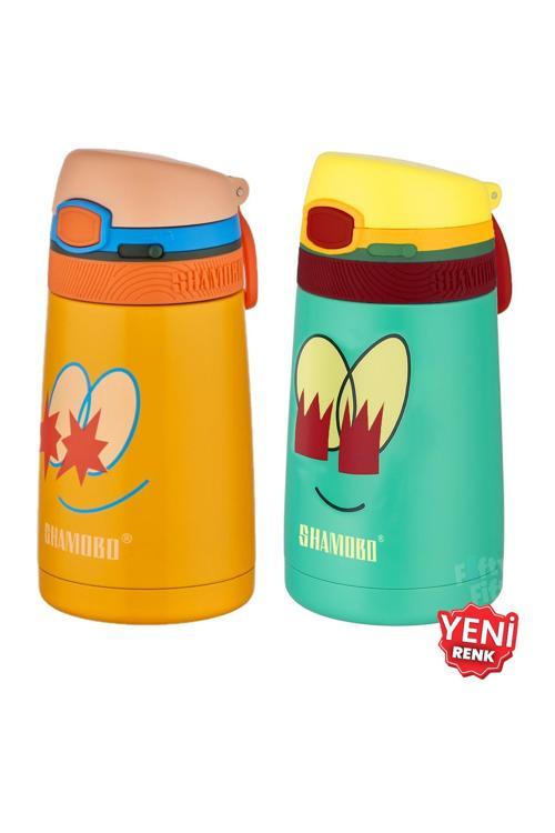 2Lİ SET Pipetli Çelik Termos 350ml -6 Saat Isı Yalıtımı-