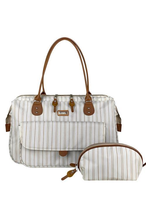 Milano Kadın Krem Çizgili Bebek Bakım Çantası