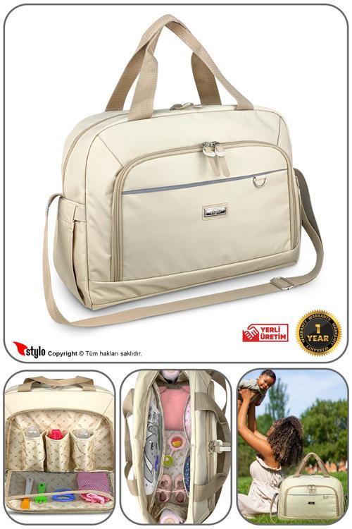 Urban X Pro Anne Bebek Bakım Kadın Çantası Ve Yeni Doğan Çantası-Bej