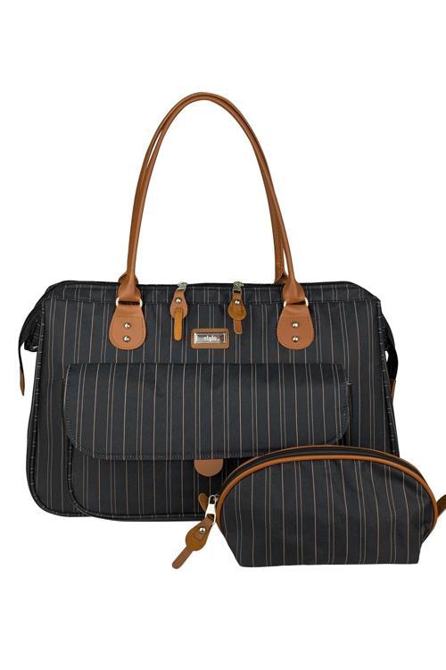 Milano Kadın Siyah Çizgili Bebek Bakım Çantası
