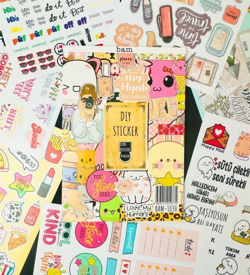 My DIY Sticker Book 24 x 17 cm 16 Sayfa Özel Tasarım Rengarenk Sticker Kitabı