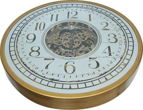 Çarklı Duvar Saati Sarıoksit Akar Mekanizmalı Dekoratif Hediyelik