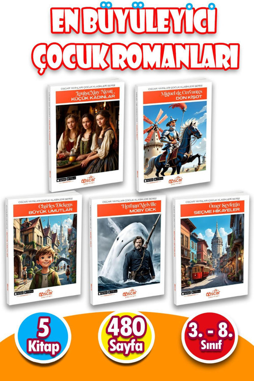 En Büyüleyici Çocuk Romanları Hikaye Kitabı Seti - 5 Kitap - 480 Sayfa