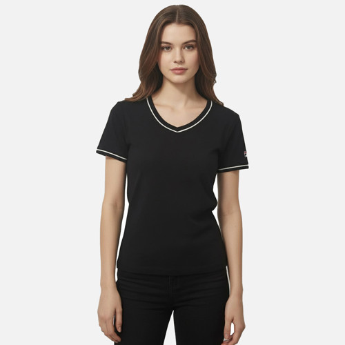 Kadın Günlük T-Shirt Portello Slim V-Neck T-Shirt Faw1166.80010