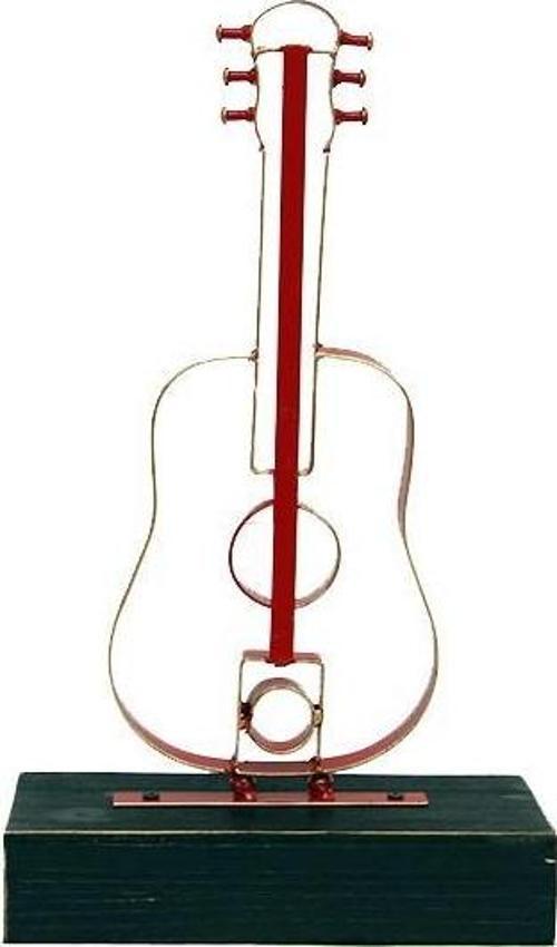 Obje Gitar Ahşap Standlı Biblo Dekoratif Ev Ofis Hediyelik