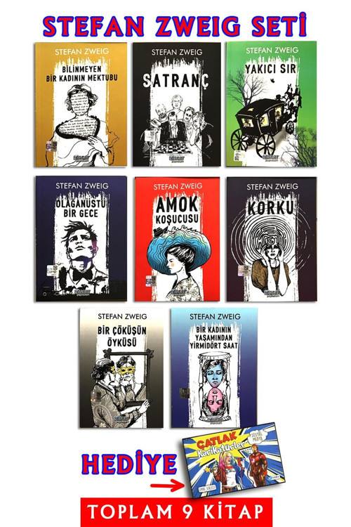 Stefan Zweig Seti + Çatlak Karikatürler 9 Kitaplı Set
