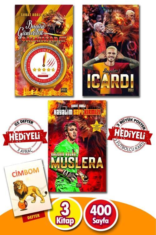 Şampiyon Galatasaray Futbolcu Kitabı Taraftar Seti-3 Kitap Icardi,Muslera,Galatasaray Karne Hediyesi