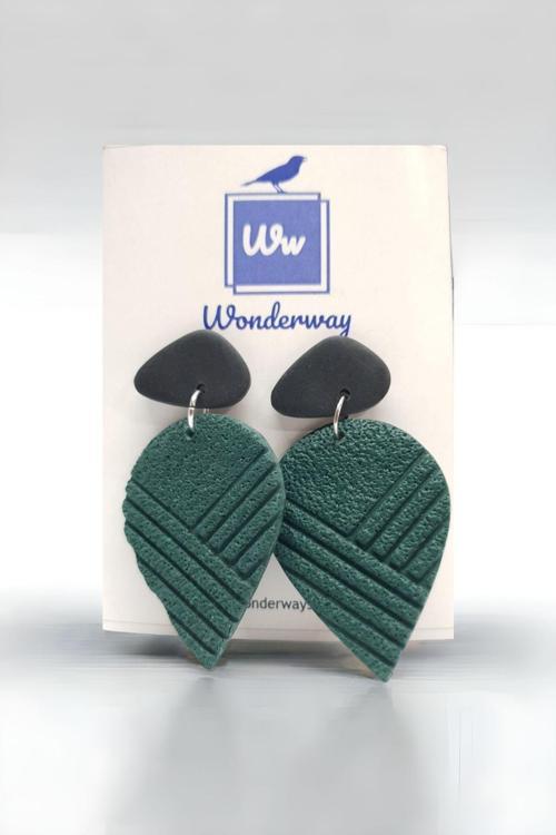 Özel Tasarım El Yapımı Polimer Kil Küpe Yeşil