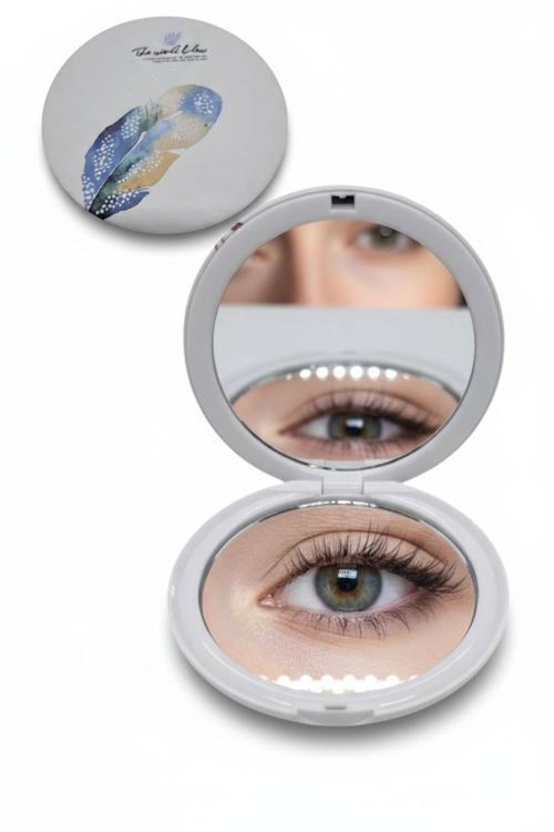 Çift Taraflı Cep Aynası Mavi