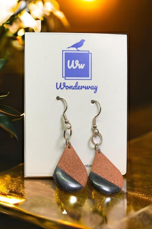 Polimer Kil Küpe- Çikolatalı Dondurma Kahverengi