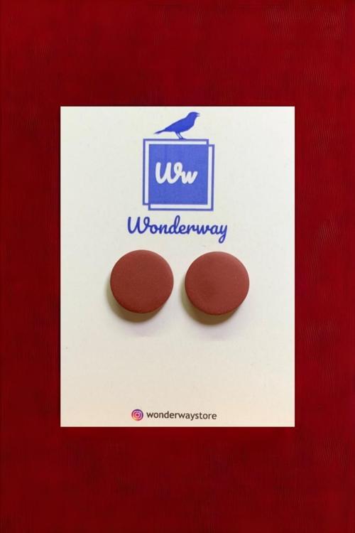 Özel Tasarım El Yapımı Polimer Kil Küpe Bordo