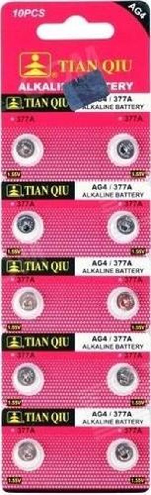 TIANQIU AG4 LR626/377 Alkalin 10'lu Düğme Pil