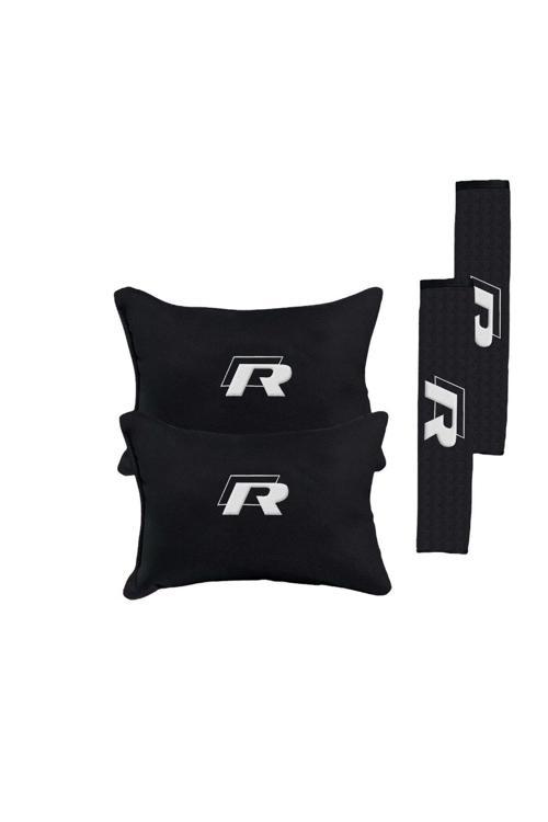 Volkswagen R Logo Nakışlı Oto Yastık Seti