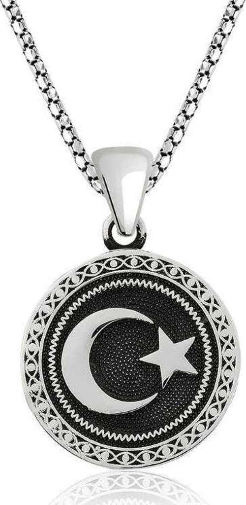925 Ayar Gümüş Ay Yıldız Gümüş Kolye