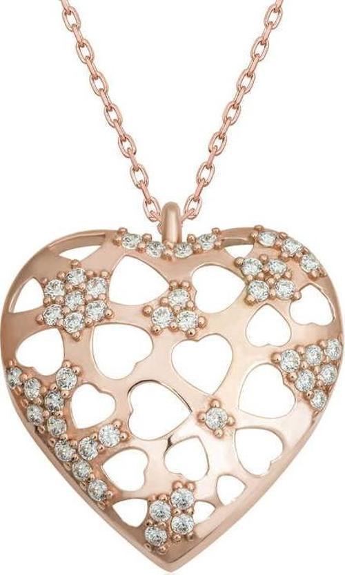 925 Ayar Gümüş Bombeli Kalp Kadın Gümüş Kolye