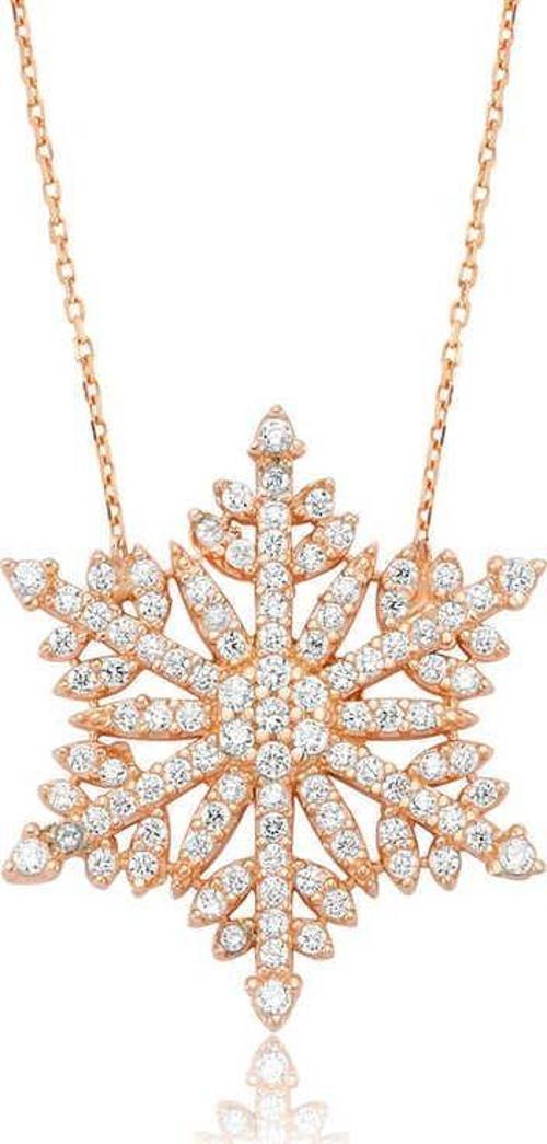 925 Ayar Gümüş Kar Tanesi Kadın Gümüş Kolye