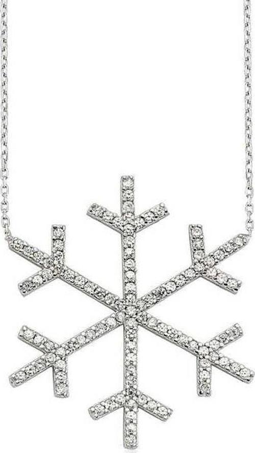 925 Ayar Gümüş Kar Tanesi Kadın Gümüş Kolye