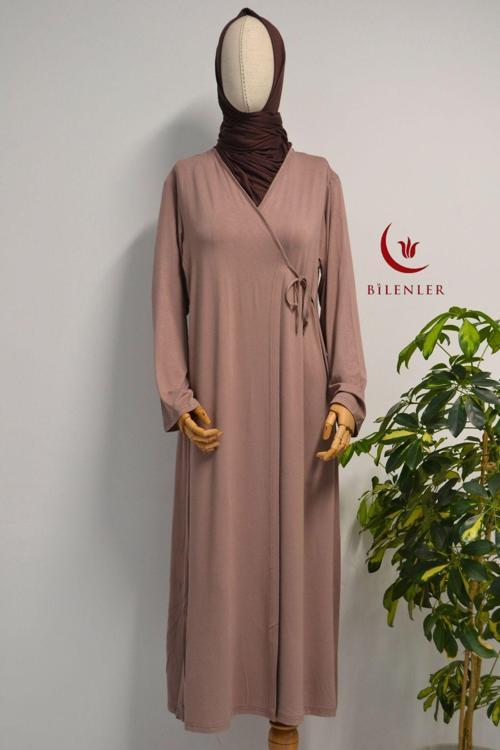 Kadın Yandan Bağlamalı Penye Namaz Elbisesi – 38-48 beden