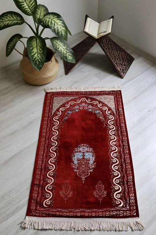 Çeyizlik Astarlı Lüks Seccade Hediyelik S1019 Siyah