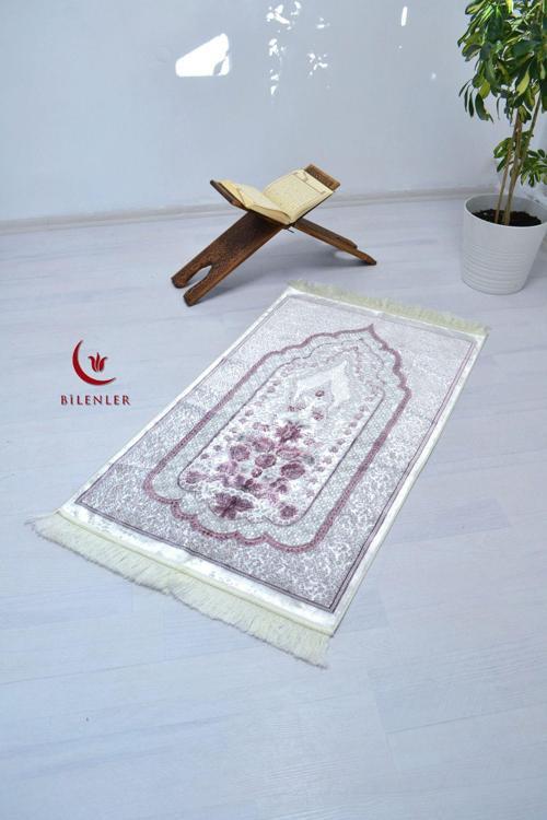 Lüks Hediyelik Çeyizlik Simli Kadife Seccade