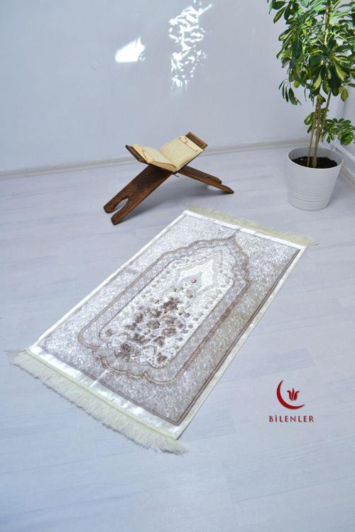 Lüks Hediyelik Çeyizlik Simli Kadife Seccade