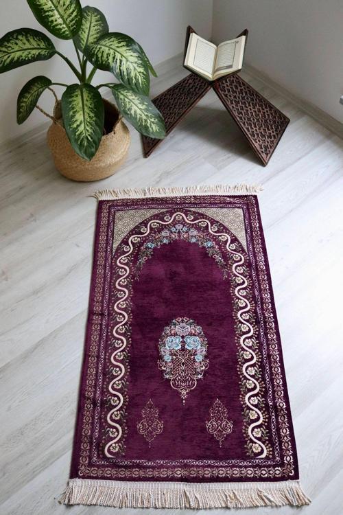 Çeyizlik Astarlı Lüks Seccade Hediyelik S1019 Siyah