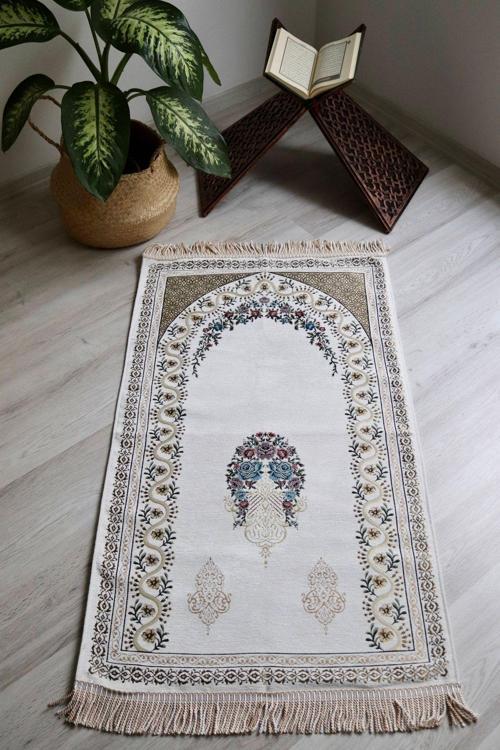 Çeyizlik Astarlı Lüks Seccade Hediyelik S1019 Siyah