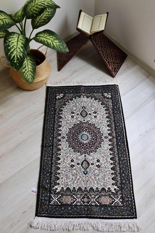 Osmanlı Desen Astarlı Lüks Seccade S1018 Krem