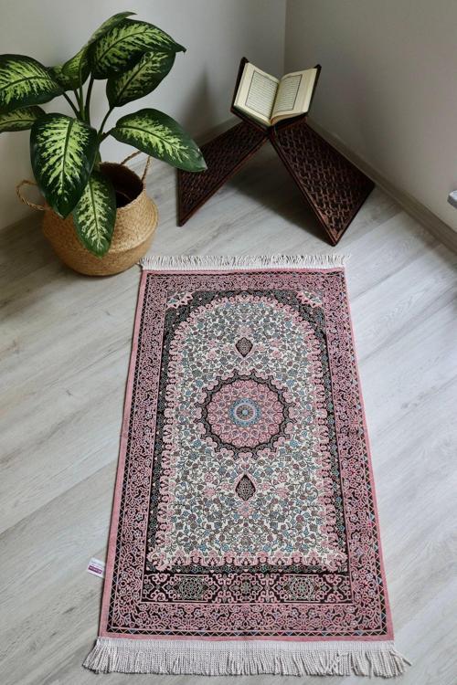 Osmanlı Desen Astarlı Lüks Seccade S1018 Krem